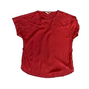 Madewell 100% Silk Loose Fit Berry Color Blouse